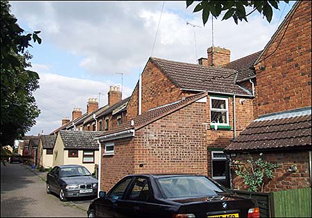 The rear of the houses