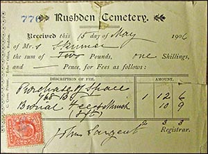 cemetery receipt