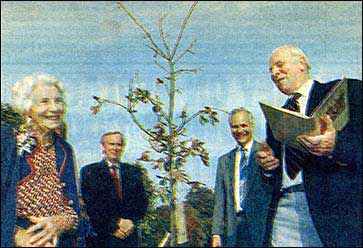Madge Bates at the tree planting ceremony