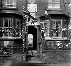 A decorated house in Queen Street