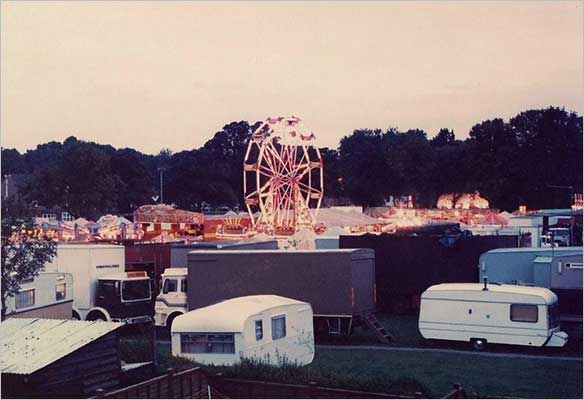 Rushden Feast 1984 at dusk