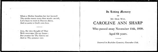 Memorial Card inside