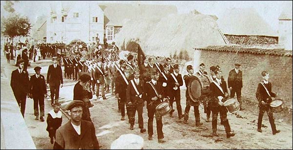 marching in a parade