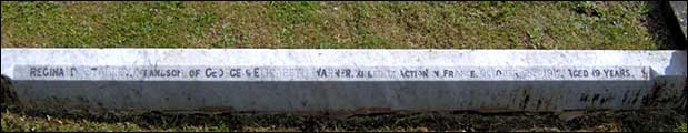 The kerbstone - much of the lead letting is now missing