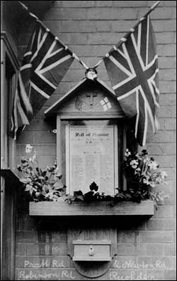 Pratt Road, Robinson Road & Newton Road memorial